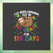 100th Day of School Sloth Design - 1st Grade 100 D ウィンドウサイン (シート3)