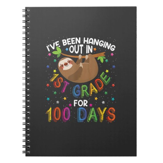 100th Day of School Sloth Design - 1st Grade 100 D ノートブック (正面)