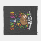 100th Day of School Sloth Design - 1st Grade 100 D フリースブランケット (正面(横))