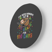 100th Day of School Sloth Design - 1st Grade 100 D ラージ壁時計 (傾斜)