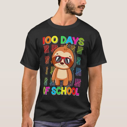 100th Day of School Sloth Happy 100 Days Smarter S Tシャツ (正面)