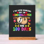100th Day Of School Sloth Shirt Kindergarten 100 D アクリルサイン (ニュートラル)