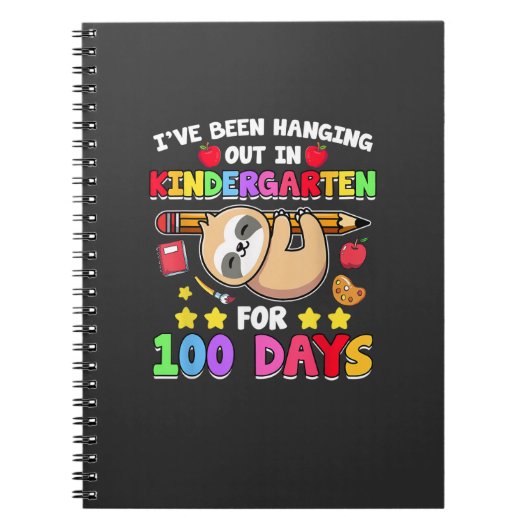 100th Day Of School Sloth Shirt Kindergarten 100 D ノートブック (正面)