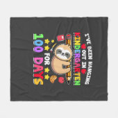 100th Day Of School Sloth Shirt Kindergarten 100 D フリースブランケット (正面(横))