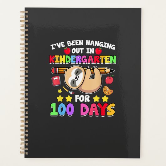 100th Day Of School Sloth Shirt Kindergarten 100 D プランナー手帳 (正面)