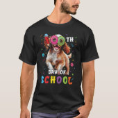 100th Day Of School Spaniel Dog Donut 100 Days Stu Tシャツ (正面)