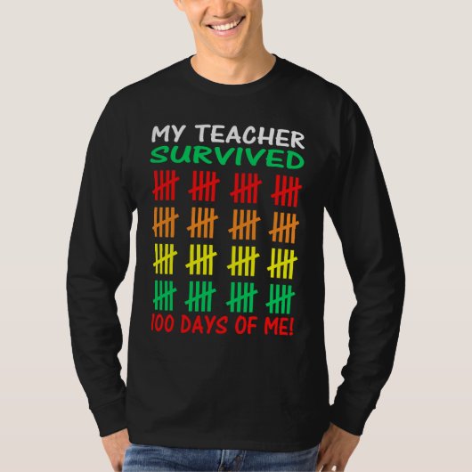 100th Day of School Student Teacher 100 Days of Sc Tシャツ (正面)