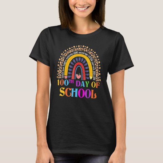 100th Day Of School Teacher 100 Days Smarter Boho Tシャツ (正面)