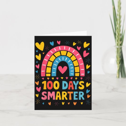 100th Day Of School Teacher 100 Days Smarter Rainb カード (正面)