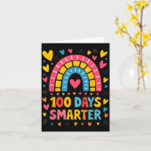 100th Day Of School Teacher 100 Days Smarter Rainb カード (黄色い花)