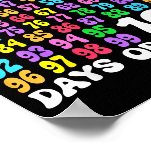 100th Day Of School Teacher Kids 100 Days Math Num ポスター (角)