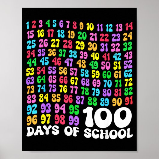 100th Day Of School Teacher Kids 100 Days Math Num ポスター (正面)