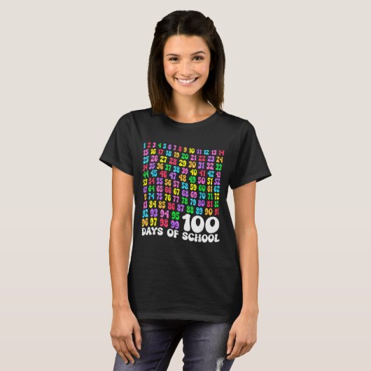 100th Day Of School Teacher Kids 100 Days Math Num Tシャツ (正面フル)