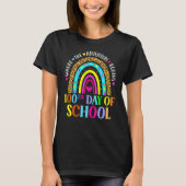 100th Day Of School Teacher Leopard Rainbow 100 Da Tシャツ (正面)