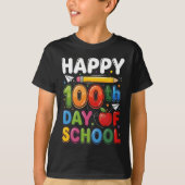 100th Day of School Teacher Student Happy 100 Days Tシャツ (正面)