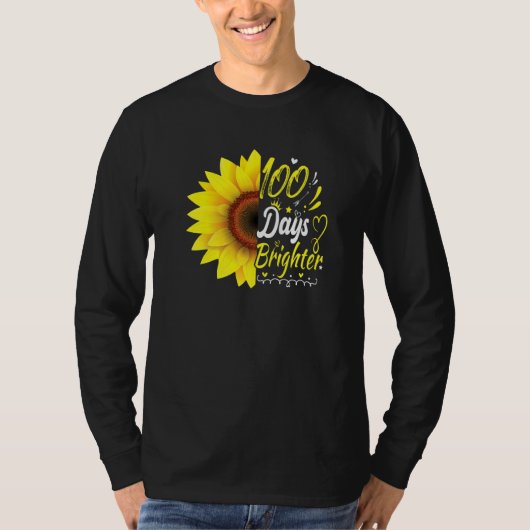 100th Day of School Teacher Sunflower Lovers for W Tシャツ (正面)