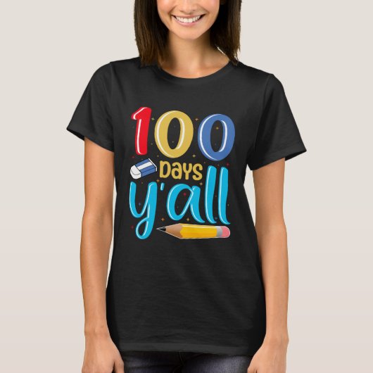100th Day of School Teachers Kids Child Boys Happy Tシャツ (正面)