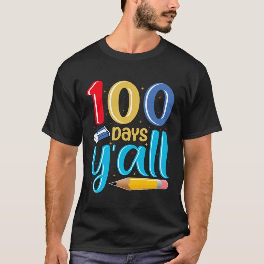 100th Day of School Teachers Kids Child Boys Happy Tシャツ (正面)
