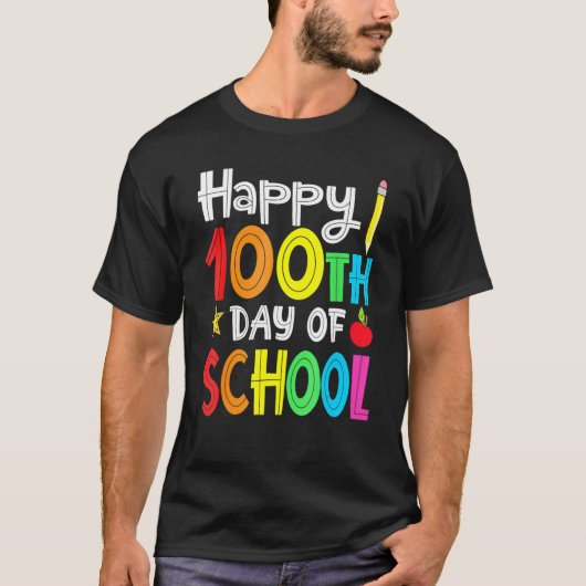 100th Day Of School Teachers Kids Child Happy 100  Tシャツ (正面)
