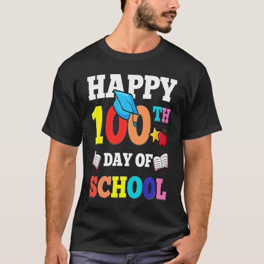 100th Day of School Teachers Kids Child Happy 100  Tシャツ (正面)