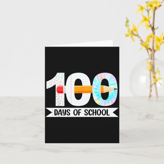 100th Day Of School Teachers Students 100 Days Of  カード (黄色い花)