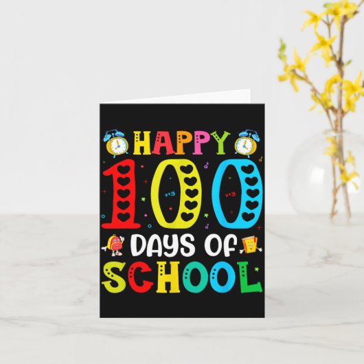 100th Day Of School Teachers Students 100 Days Of  カード (黄色い花)