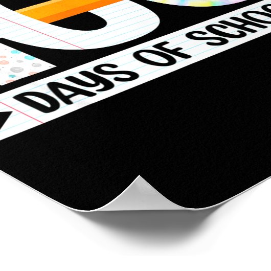 100th Day Of School Teachers Students 100 Days Of  ポスター (角)