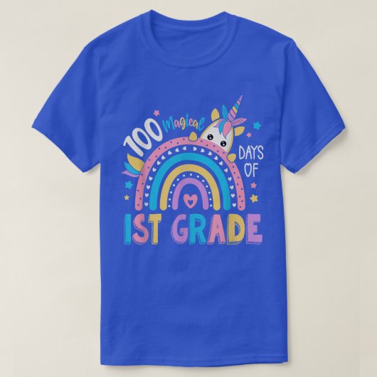 100th Day of School Unicorn 100マジカル日1st G Tシャツ (デザイン正面)