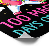 100th Day Of School Unicorn 100魔法の日レインブ ポスター (角)