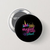 100th Day Of School Unicorn 100魔法の日教え 缶バッジ (正面&裏面)
