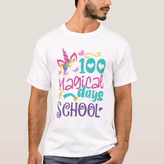 100th Day Of School Unicorn 100魔法の日教え Tシャツ
