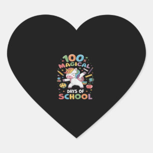 100th Day of School Unicorn 100魔法の日 ハートシール