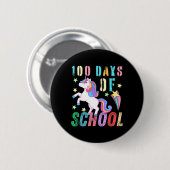 100th Day Of School Unicorn Kids 100日 頭が切れる 缶バッジ (正面&裏面)