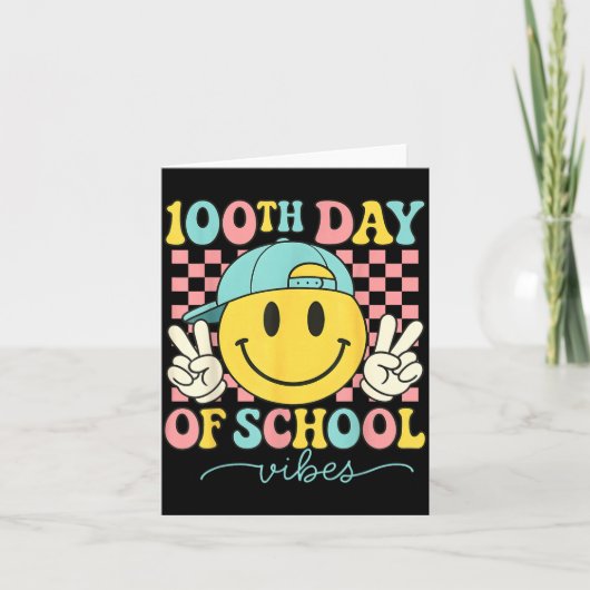 100th Day Of School Vibes 100 Days Teacher Boy Gir カード (正面)