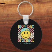 100th Day Of School Vibes 100 Days Teacher Boy Gir キーホルダー (正面)