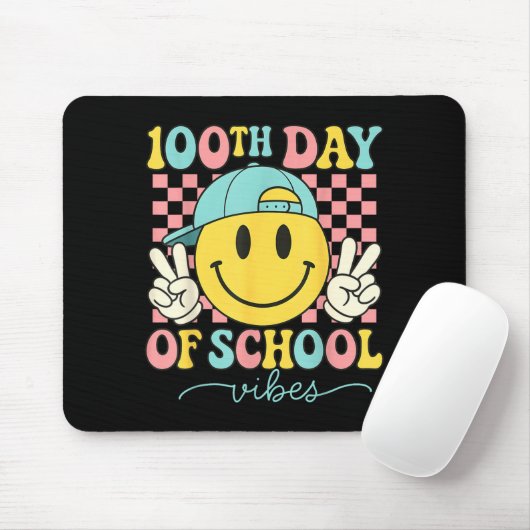 100th Day Of School Vibes 100 Days Teacher Boy Gir マウスパッド (マウス)