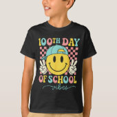 100th Day Of School Vibes 100 Days Teacher Boy Gir Tシャツ (正面)