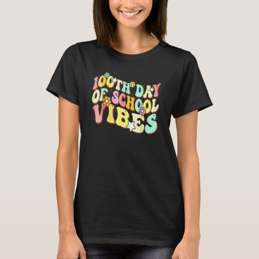100th Day Of School Vibes Teachers Kids Child Happ Tシャツ (正面)