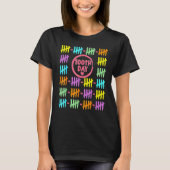 100th Day Rainbow Lines Tally Marks 100 Days Of Sc Tシャツ (正面)