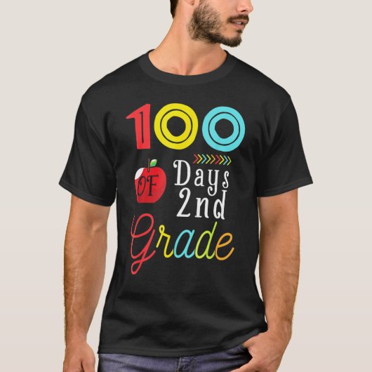 100th Day Second Grade Student Gift 100 Days Of Sc Tシャツ (正面)