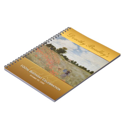 100th Monetの来客名簿との誕生祝い ノートブック (左側)