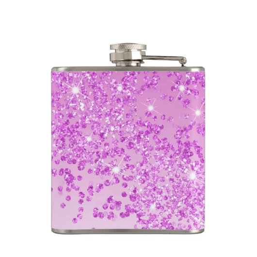 100th & Pink Glitter & Drinking Quote フラスク (裏面)