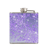 100th & Purple Glitter & Drinking Quote フラスク (裏面)