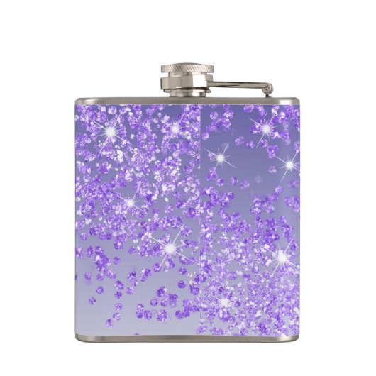 100th & Purple Glitter & Drinking Quote フラスク (裏面)