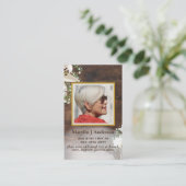 100xカラ素朴リリー写真祈りの言葉メモリアルカード 名刺 (スタンド正面)