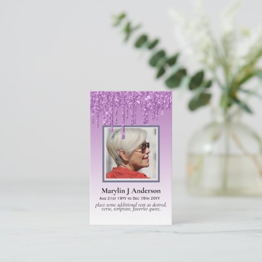 100xバジェットピンクフローラ写真記念祈りの言葉武井 名刺 (スタンド正面)