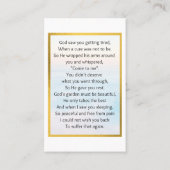 100xバジェットピンクフローラ写真記念祈りの言葉 名刺 (裏面)