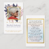 100xバジェットピンクフローラ写真記念祈りの言葉 名刺 (正面/裏面)