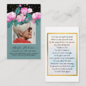 100xピンクセージフローラ写真祈りの言葉メモリアルカード 名刺 (正面/裏面)