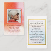 100xピーチ芸術品を気取ったオレンジPHOTO祈りの言葉メモリアルカード 名刺 (正面/裏面)